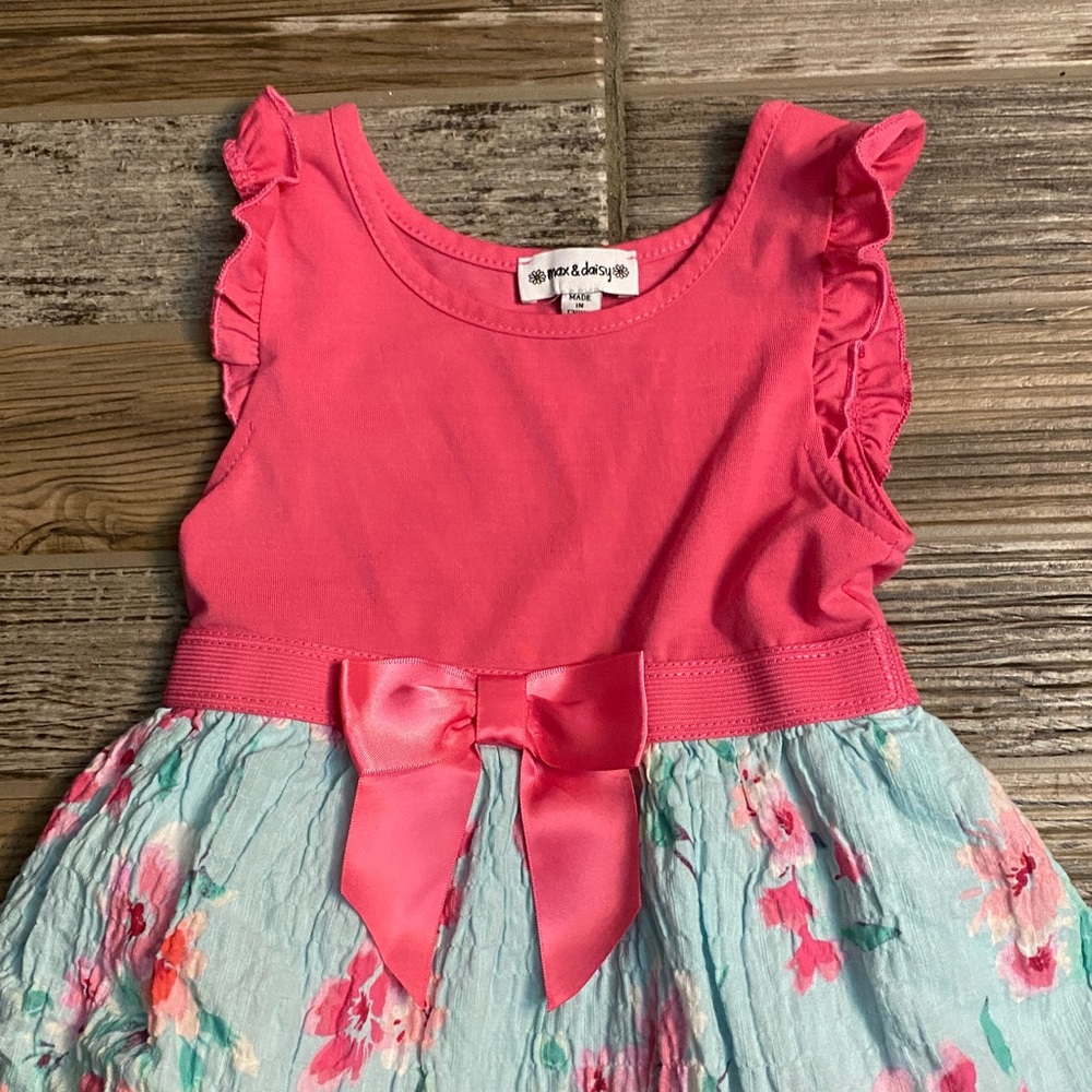 Pink and Floral Kids Dress - Picture 2 of 2